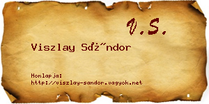 Viszlay Sándor névjegykártya