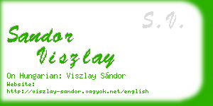 sandor viszlay business card